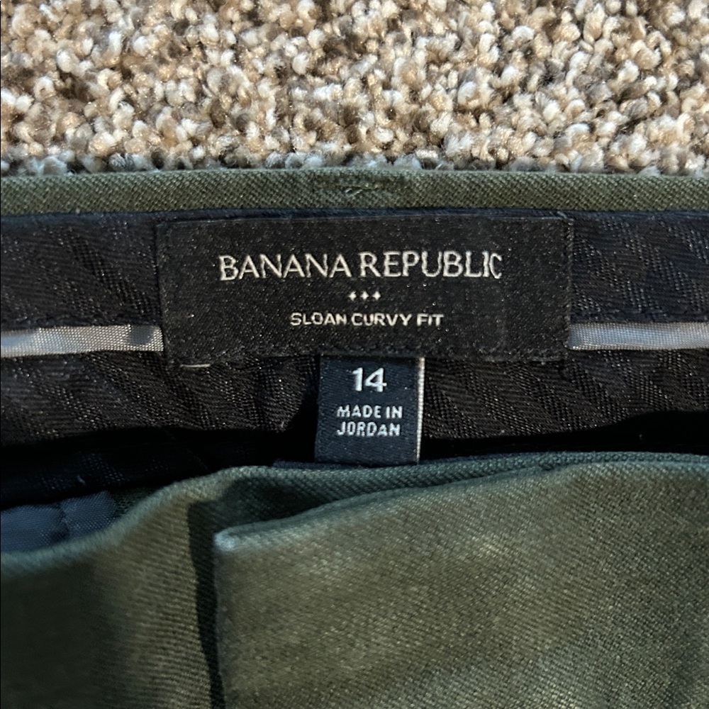 Banana Republic Olive Green & Black Sloan (green is Sloan Curvy Fit) Pants - Picture 2 of 4